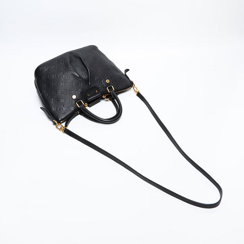 LOUIS VUITTON 2016 Monogram Empreinte Mazarine PM Handbag black WS20388
