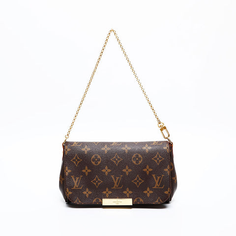 LOUIS VUITTON 2014 Monogram Favorite PM Shoulder Bag Brown WS20391