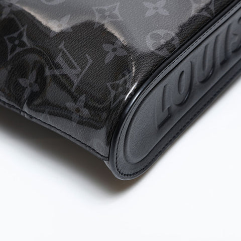 LOUIS VUITTON 2018 Monogram Eclipse Glaze Pochette Cosmos Clutch bag black WS20395