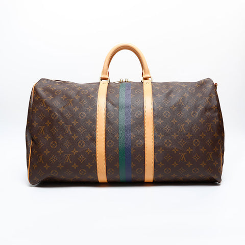 LOUIS VUITTON 2012 Monogram Keepall Bandouliere 55 Boston bag Brown WS20398