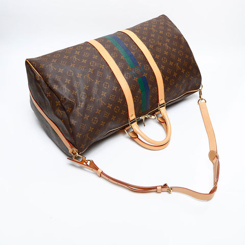 LOUIS VUITTON 2012 Monogram Keepall Bandouliere 55 Boston bag Brown WS20398