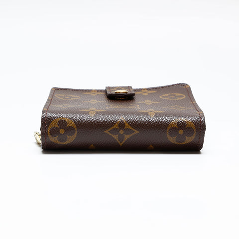 LOUIS VUITTON 2003 Monogram Compact Zip Bifold Wallet Brown WS20405