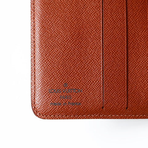 LOUIS VUITTON 2002 Monogram Compact Zip Bifold Wallet Brown WS20406