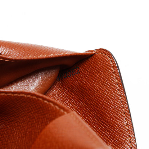 LOUIS VUITTON 2002 Monogram Compact Zip Bifold Wallet Brown WS20406