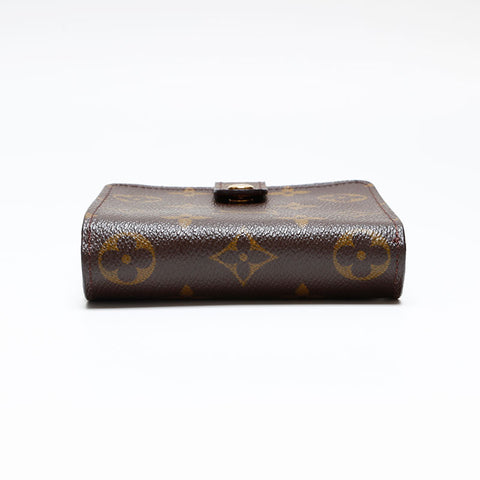 LOUIS VUITTON 2002 Monogram Compact Zip Bifold Wallet Brown WS20406