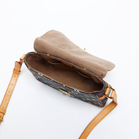 極美品 ルイ・ヴィトン LOUIS VUITTON モノグラム マルチカラー ソローニュ 村上隆 ショルダーバッグ ブラック マルチカラー WS20408
