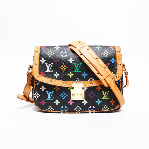 LOUIS VUITTON Monogram Multicolor Sologne by Takashi Murakami Shoulder Bag Black multicolor WS20408