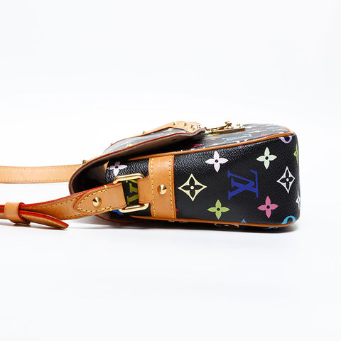 LOUIS VUITTON Monogram Multicolor Sologne by Takashi Murakami Shoulder Bag Black multicolor WS20408