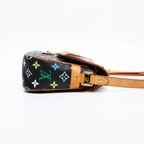 LOUIS VUITTON Monogram Multicolor Sologne by Takashi Murakami Shoulder Bag Black multicolor WS20408