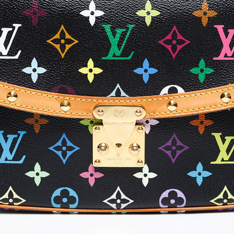 LOUIS VUITTON Monogram Multicolor Sologne by Takashi Murakami Shoulder Bag Black multicolor WS20408