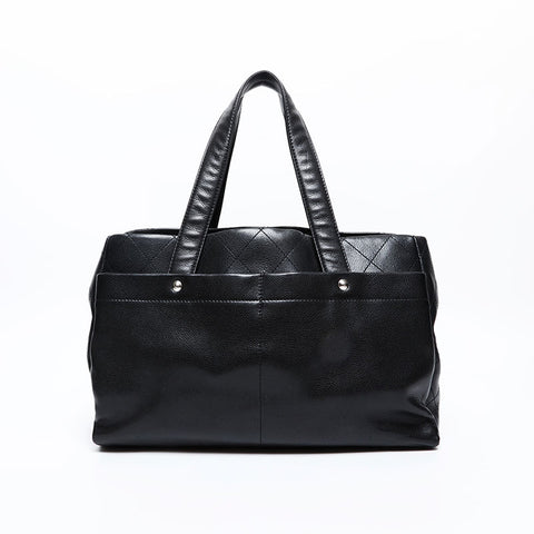CHANEL No. 12 2008-2009 Deca COCO Mark Timeless Tote Bag black WS20409