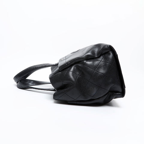 CHANEL No. 12 2008-2009 Deca COCO Mark Timeless Tote Bag black WS20409