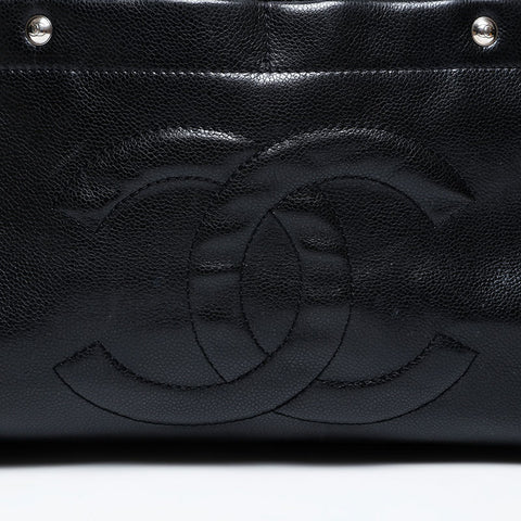 CHANEL No. 12 2008-2009 Deca COCO Mark Timeless Tote Bag black WS20409