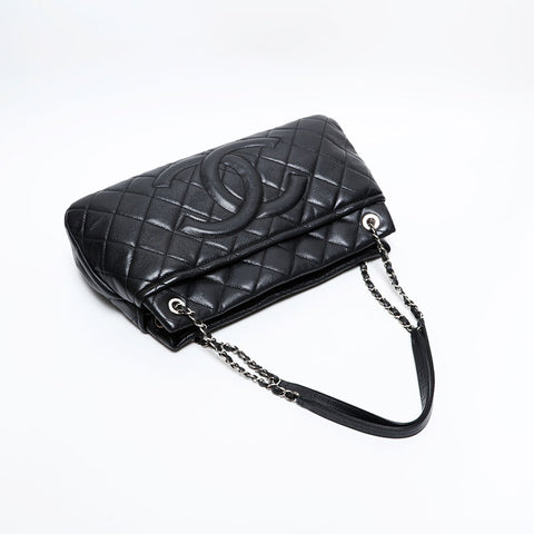 CHANEL 17th series 2012-2013 Timeless Caviar Deca COCO Mark Shoulder Bag black WS20410