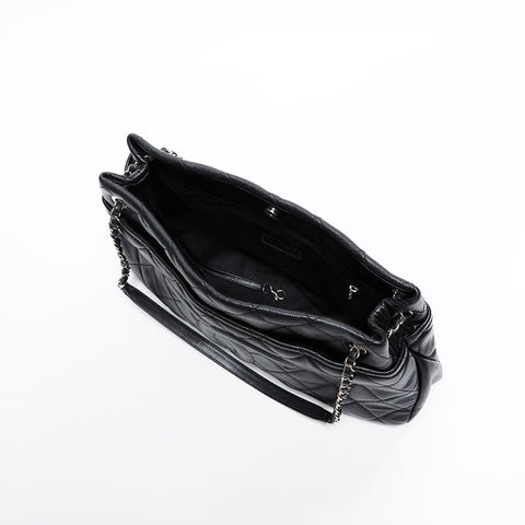 CHANEL 17th series 2012-2013 Timeless Caviar Deca COCO Mark Shoulder Bag black WS20410