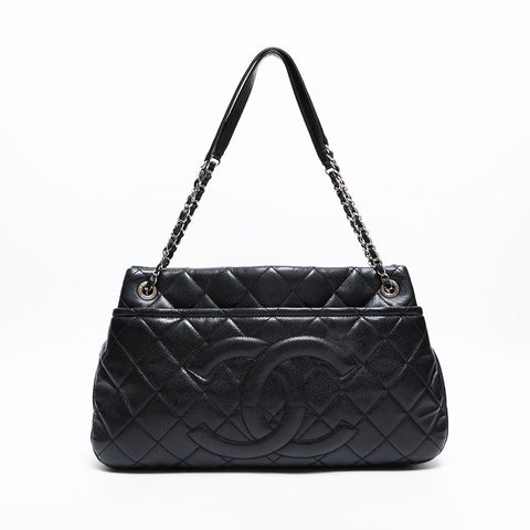 CHANEL 17th series 2012-2013 Timeless Caviar Deca COCO Mark Shoulder Bag black WS20410