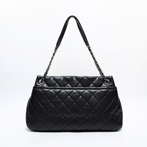 CHANEL 17th series 2012-2013 Timeless Caviar Deca COCO Mark Shoulder Bag black WS20410