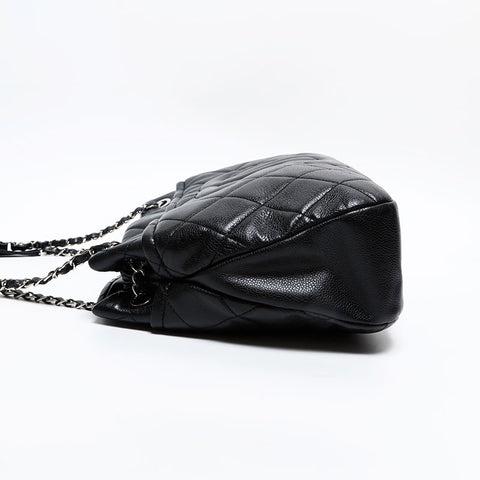 CHANEL 17th series 2012-2013 Timeless Caviar Deca COCO Mark Shoulder Bag black WS20410