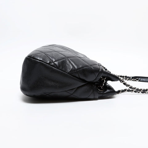 CHANEL 17th series 2012-2013 Timeless Caviar Deca COCO Mark Shoulder Bag black WS20410