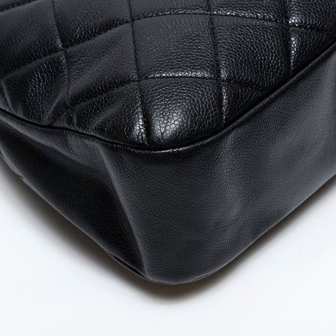 CHANEL 17th series 2012-2013 Timeless Caviar Deca COCO Mark Shoulder Bag black WS20410