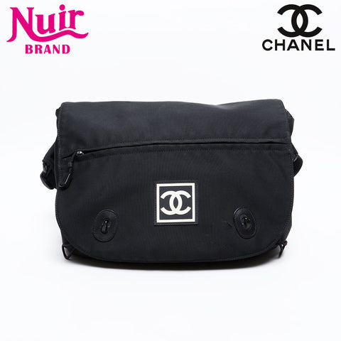 Chanel No.8 2003-2004运动系列可可标记肩袋黑色WS20412