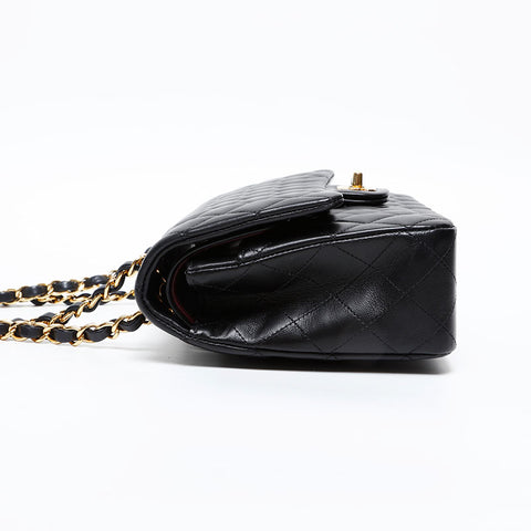 CHANEL 25th series 9.8"Matelasse Lambskin Double Flap 2018 Shoulder Bag black WS20414