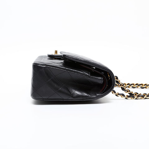 CHANEL 25th series 9.8"Matelasse Lambskin Double Flap 2018 Shoulder Bag black WS20414