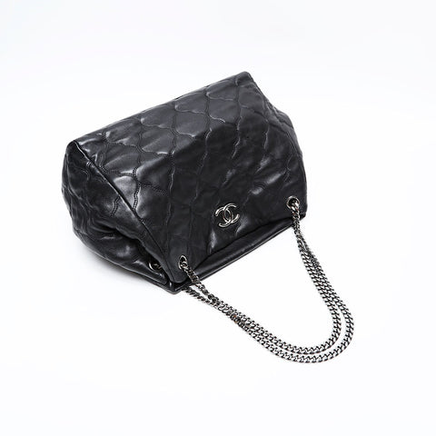 CHANEL No. 12 2008-2009 Lambskin Chain Shoulder Bag black WS20417