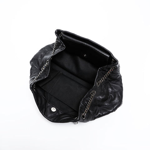 CHANEL No. 12 2008-2009 Lambskin Chain Shoulder Bag black WS20417