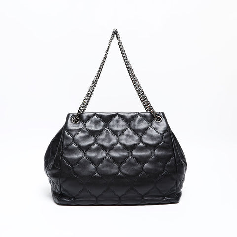 CHANEL No. 12 2008-2009 Lambskin Chain Shoulder Bag black WS20417