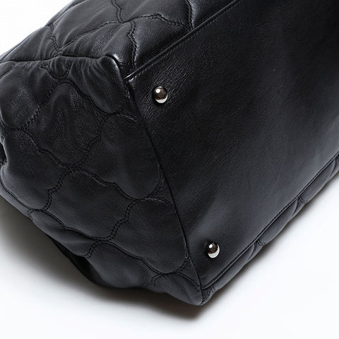 CHANEL No. 12 2008-2009 Lambskin Chain Shoulder Bag black WS20417