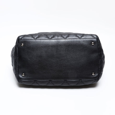 CHANEL No. 12 2008-2009 Lambskin Chain Shoulder Bag black WS20417