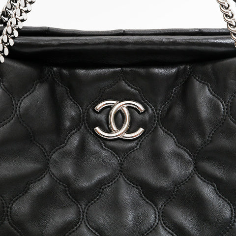 CHANEL No. 12 2008-2009 Lambskin Chain Shoulder Bag black WS20417
