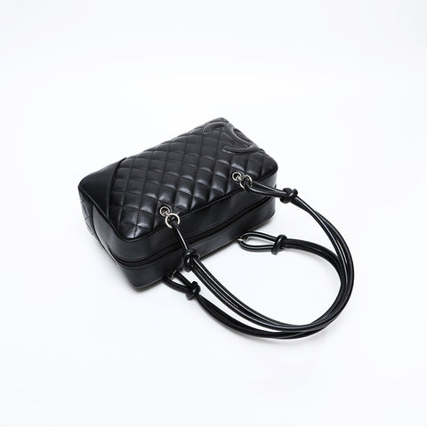 CHANEL No. 12 2008-2009 Lambskin Cambon Bowling Bag Shoulder Bag black WS20418