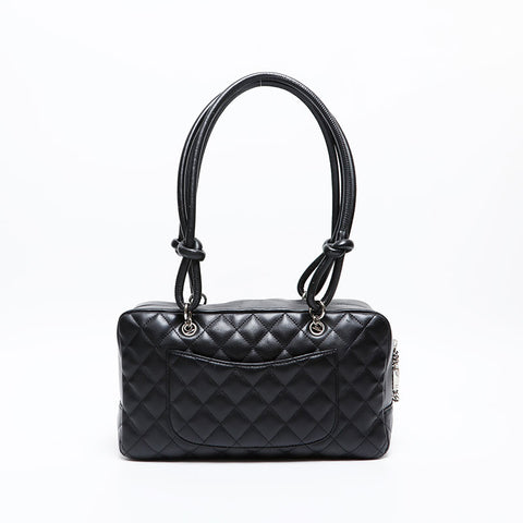 CHANEL No. 12 2008-2009 Lambskin Cambon Bowling Bag Shoulder Bag black WS20418