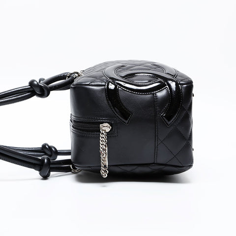 CHANEL No. 12 2008-2009 Lambskin Cambon Bowling Bag Shoulder Bag black WS20418