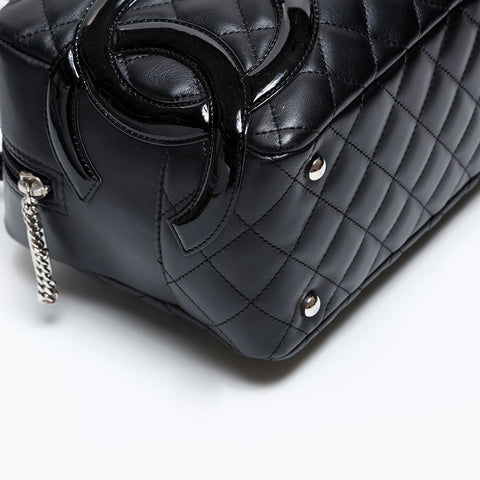 CHANEL No. 12 2008-2009 Lambskin Cambon Bowling Bag Shoulder Bag black WS20418