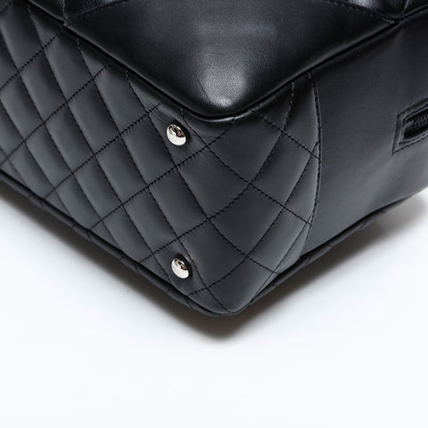 CHANEL No. 12 2008-2009 Lambskin Cambon Bowling Bag Shoulder Bag black WS20418
