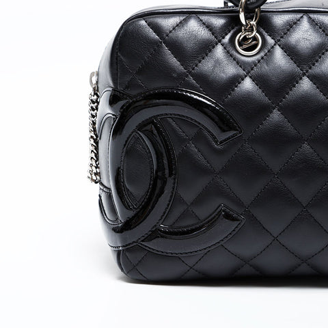 CHANEL No. 12 2008-2009 Lambskin Cambon Bowling Bag Shoulder Bag black WS20418