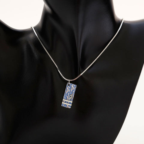 Christian Dior Trotter logo Necklace blue WS20422