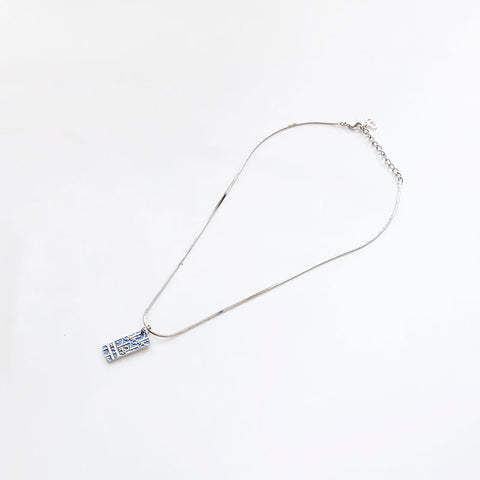 Christian Dior Trotter logo Necklace blue WS20422