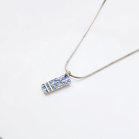 Christian Dior Trotter logo Necklace blue WS20422