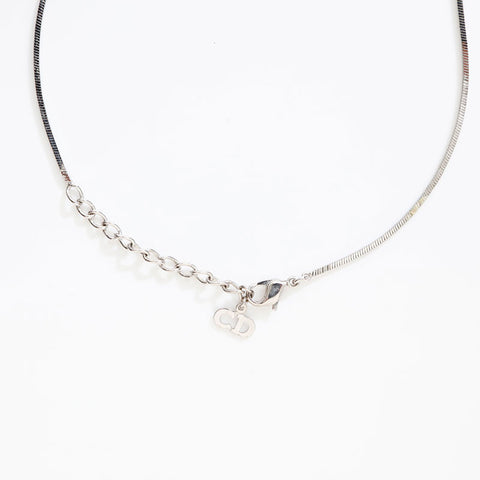 Christian Dior Trotter logo Necklace blue WS20422