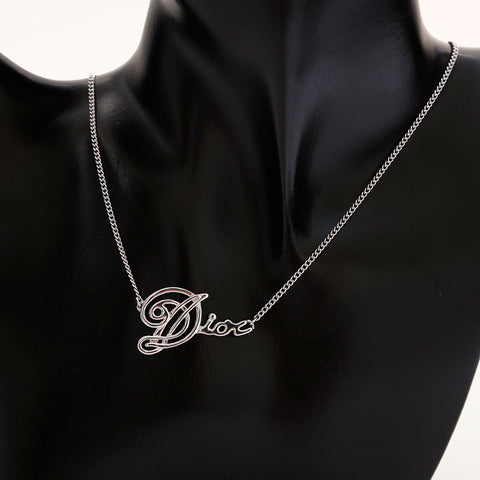 Christian Dior logo Necklace Silver WS20423