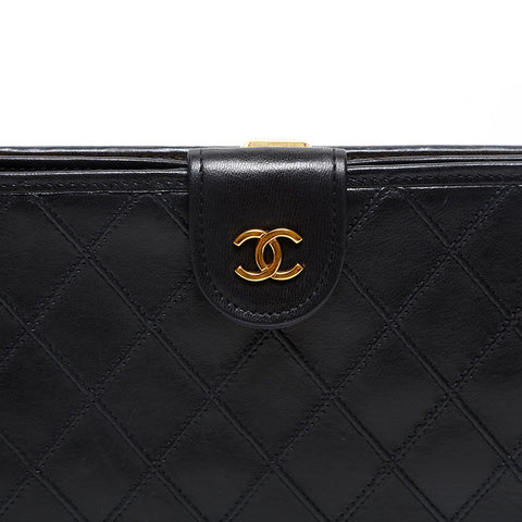 CHANEL Bicolor COCO Mark Purse Purse black WS20430