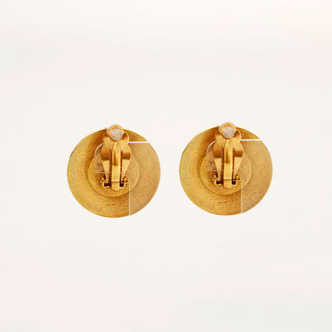 Chanel 94p Coco Mark Round Ohrring Weißgold WS20439
