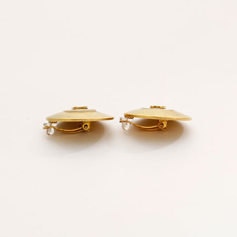 Chanel 94p Coco Mark Round Ohrring Weißgold WS20439