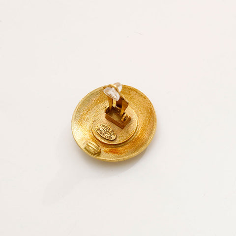 Chanel 94p Coco Mark Round Ohrring Weißgold WS20439