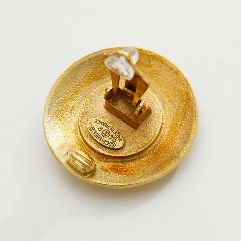 Chanel 94p Coco Mark Round Ohrring Weißgold WS20439