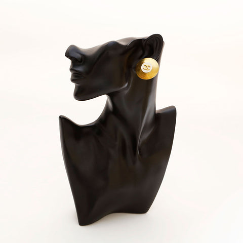 香奈儿94p可可马克圆形耳环白金WS20439